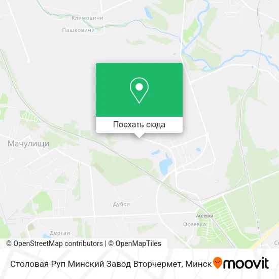 Карта Столовая Руп Минский Завод Вторчермет