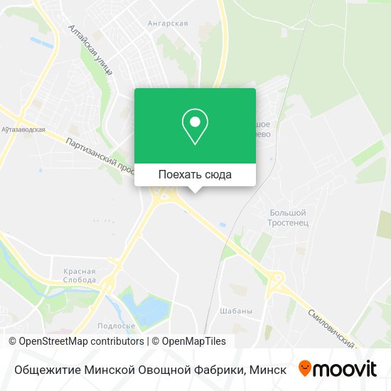 Карта Общежитие Минской Овощной Фабрики