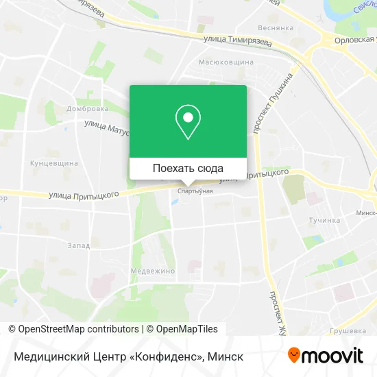 Карта Медицинский Центр «Конфиденс»