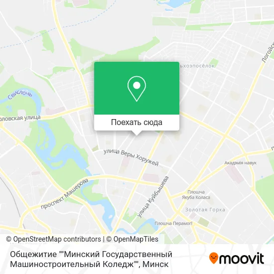Карта Общежитие ""Минский Государственный Машиностроительный Коледж""