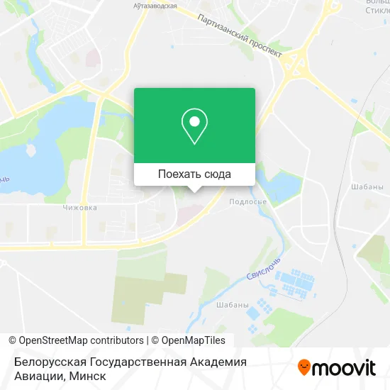 Карта Белорусская Государственная Академия Авиации