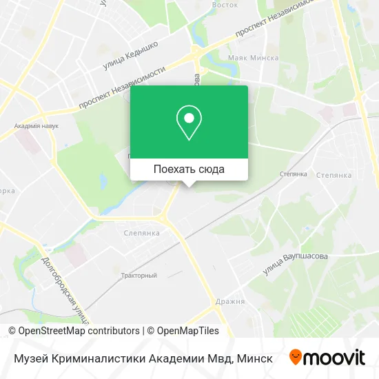 Карта Музей Криминалистики Академии Мвд