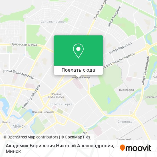 Карта Академик Борисевич Николай Александрович