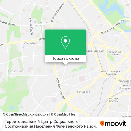 Карта Территориальный Центр Социального Обслуживания Населения Фрунзенского Района Г.Минска