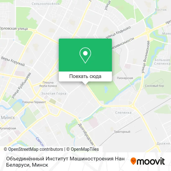 Карта Объединённый Институт Машиностроения Нан Беларуси
