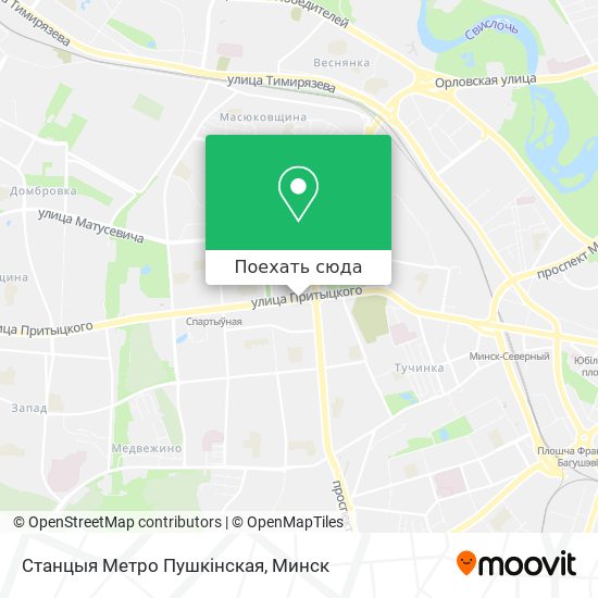 Карта Станцыя Метро Пушкінская