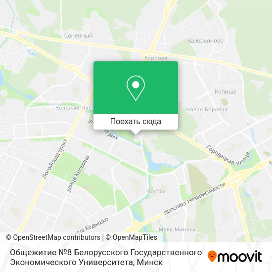 Карта Общежитие №8 Белорусского Государственного Экономического Университета