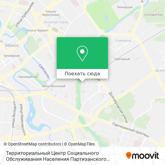 Карта Территориальный Центр Социального Обслуживания Населения Партизанского Района