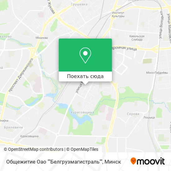 Карта Общежитие Оао ""Белгрузмагистраль""