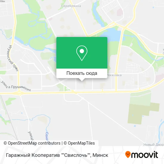 Карта Гаражный Кооператив ""Свислочь""