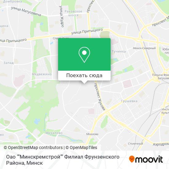 Карта Оао ""Минскремстрой"" Филиал Фрунзенского Района