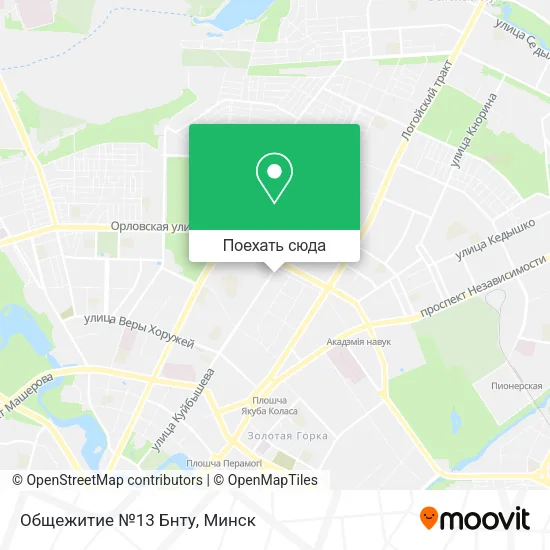 Карта Общежитие №13 Бнту