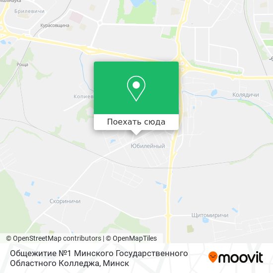 Карта Общежитие №1 Минского Государственного Областного Колледжа