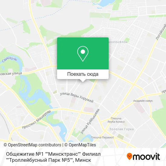 Карта Общежитие №1 ""Минсктранс"" Филиал ""Троллейбусный Парк №5""