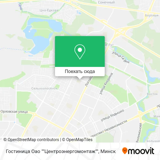 Карта Гостиница Оао ""Центроэнергомонтаж""