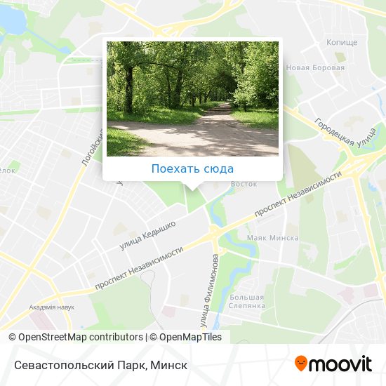 Карта Севастопольский Парк