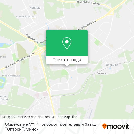 Карта Общежитие №1 ""Приборостроительный Завод ""Оптрон""