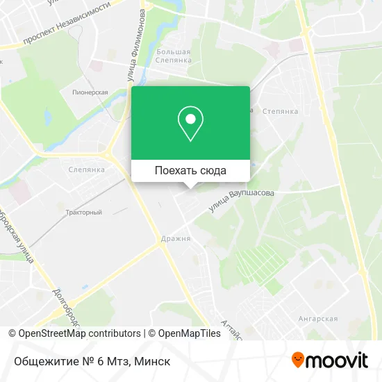 Карта Общежитие № 6 Мтз
