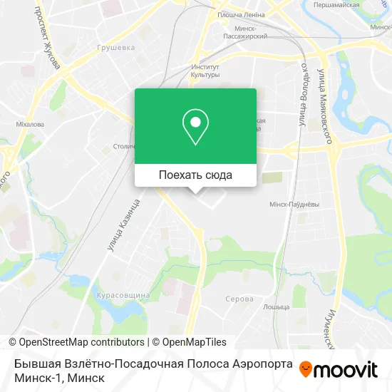 Карта Бывшая Взлётно-Посадочная Полоса Аэропорта Минск-1