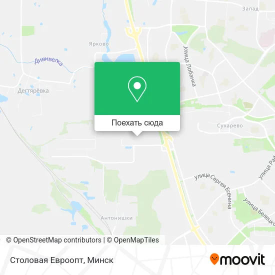 Карта Столовая Евроопт