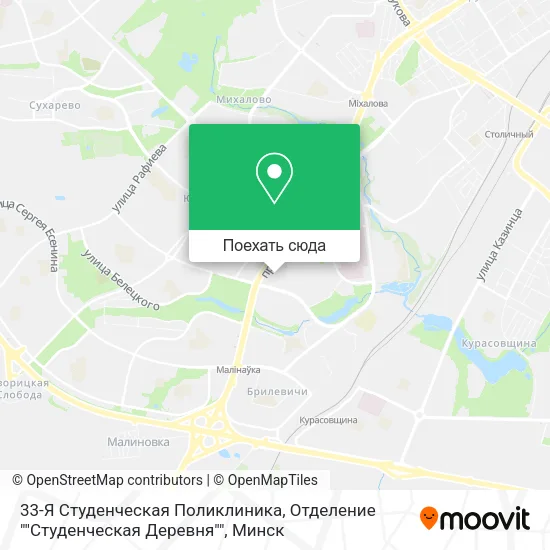 Карта 33-Я Студенческая Поликлиника, Отделение ""Студенческая Деревня""