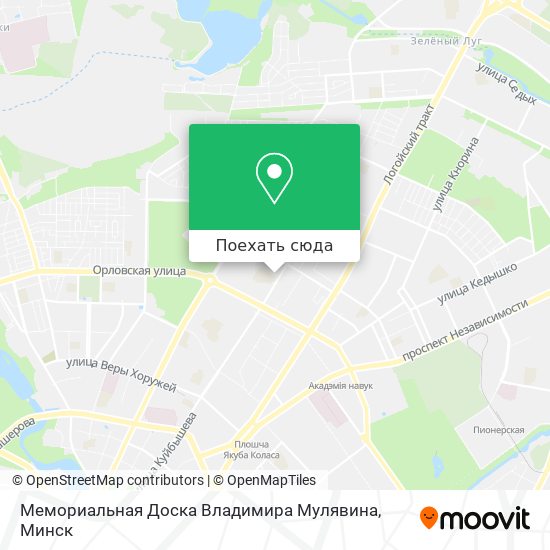 Карта Мемориальная Доска Владимира Мулявина