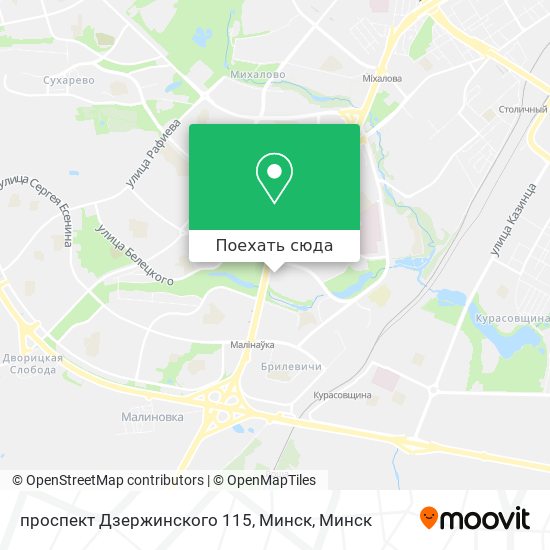 Карта проспект Дзержинского 115, Минск