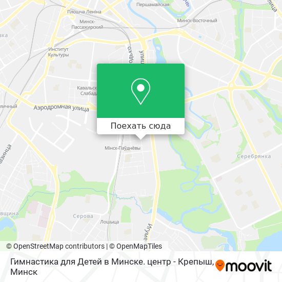 Карта Гимнастика для Детей в Минске. центр - Крепыш