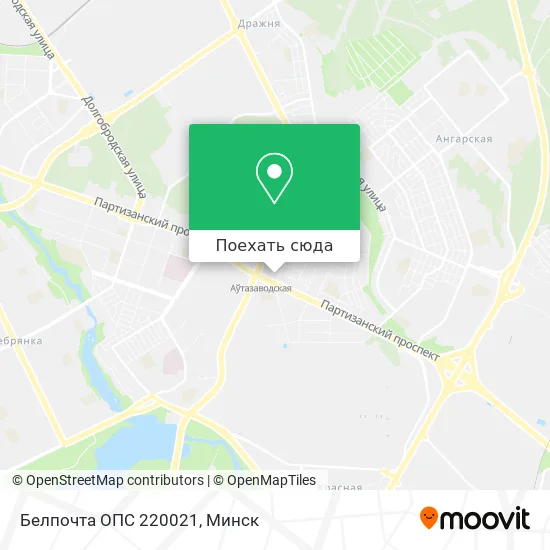 Карта Белпочта ОПС 220021