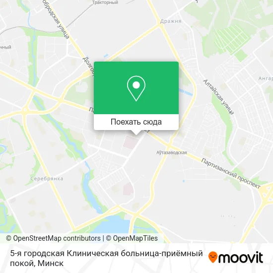 Карта 5-я городская Клиническая больница-приёмный покой