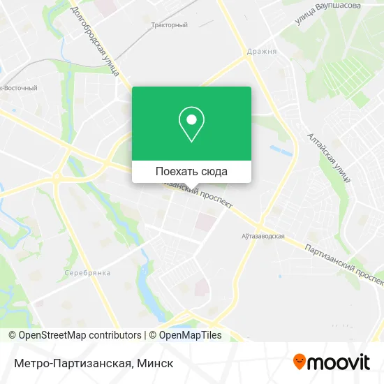 Карта Метро-Партизанская