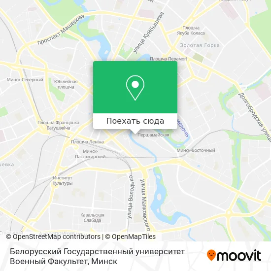 Карта Белорусский Государственный университет Военный Факультет
