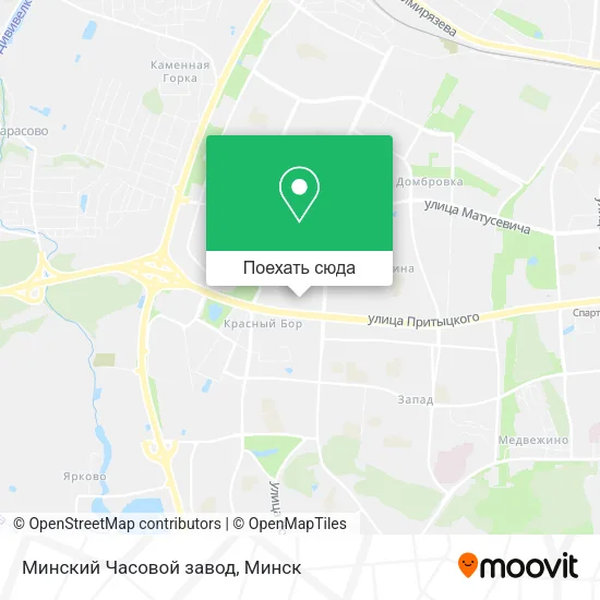 Карта Минский Часовой завод