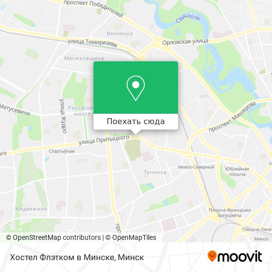 Карта Хостел Флэтком в Минске
