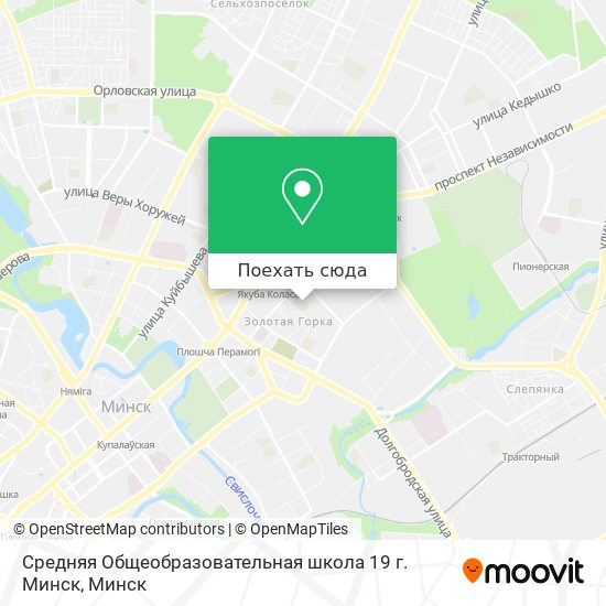Карта Средняя Общеобразовательная школа 19 г. Минск