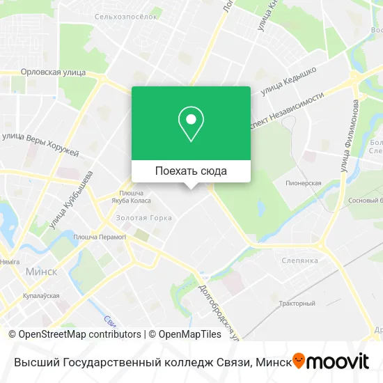Карта Высший Государственный колледж Связи