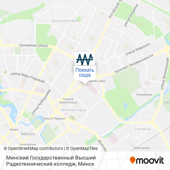 Карта Минский Государственный Высший Радиотехнический колледж