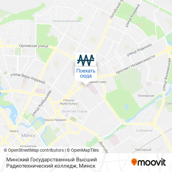 Карта Минский Государственный Высший Радиотехнический колледж