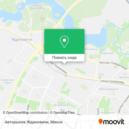 Карта Авторынок Ждановичи