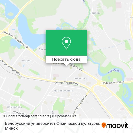 Карта Белорусский университет Физической культуры