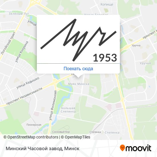 Карта Минский Часовой завод