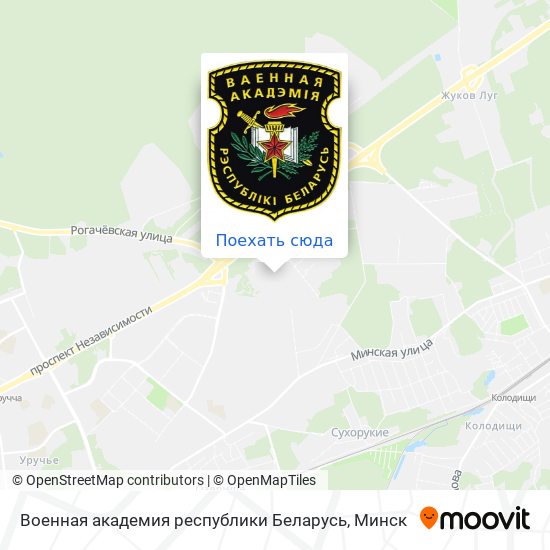 Карта Военная академия республики Беларусь