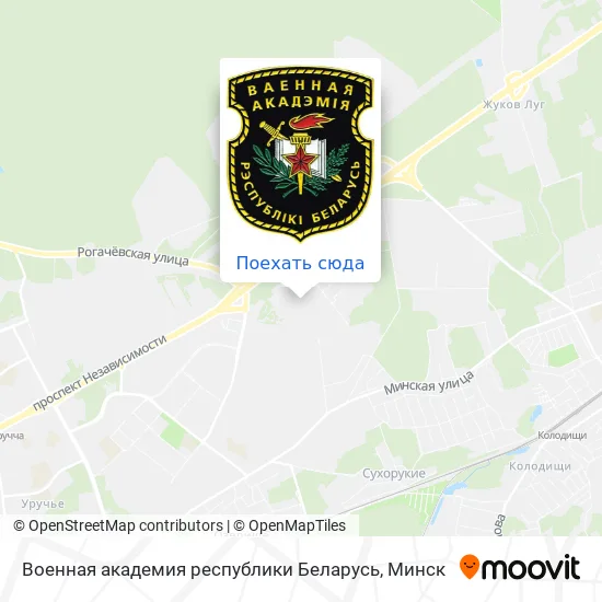 Карта Военная академия республики Беларусь