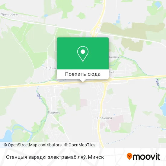 Карта Станцыя зарадкі электрамабіляў