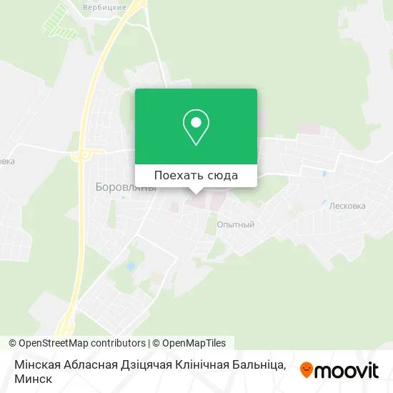 Карта Мінская Абласная Дзіцячая Клінічная Бальніца