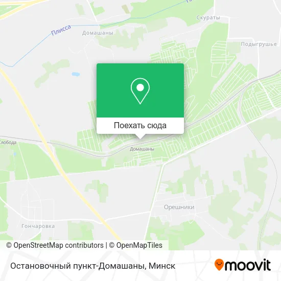 Карта Остановочный пункт-Домашаны