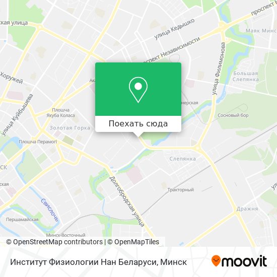 Карта Институт Физиологии Нан Беларуси