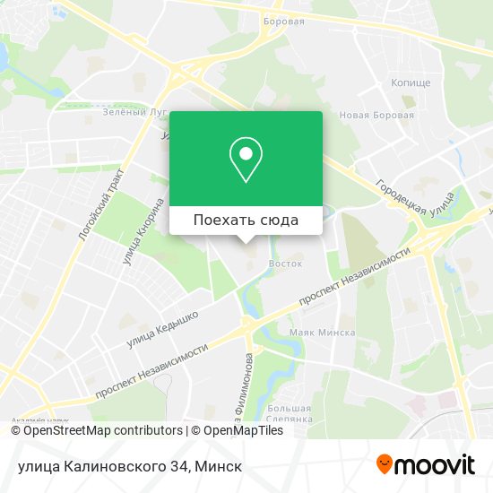 Карта улица Калиновского 34
