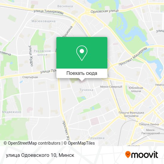 Карта улица Одоевского 10