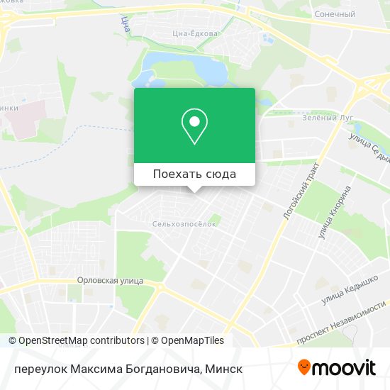 Карта переулок Максима Богдановича